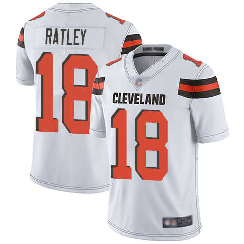 Cleveland Browns Damion Ratley Men White Limited Jersey #18 NFL Football Road Vapor Untouchable->cleveland browns->NFL Jersey